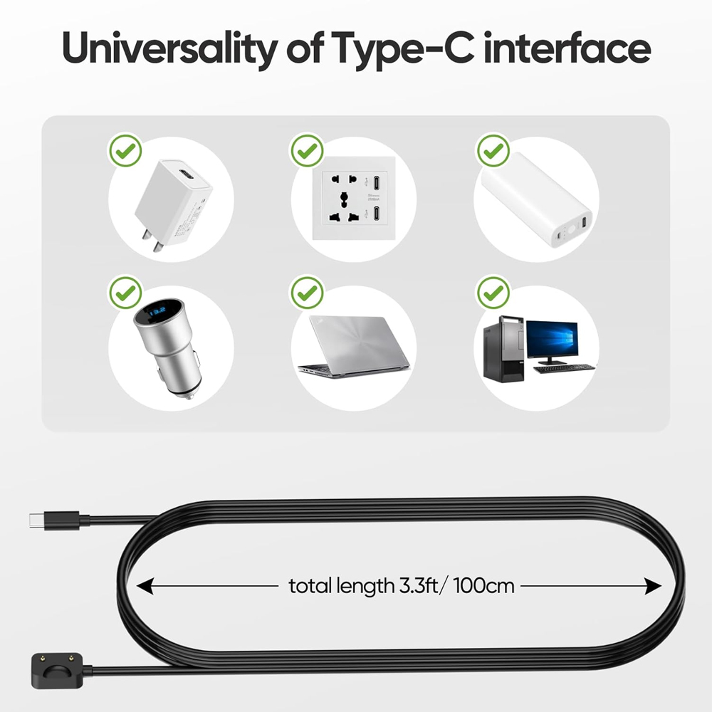 Cavo di ricarica nero USB-C pe - Best Smartwatch Accessories recensione e prezzo