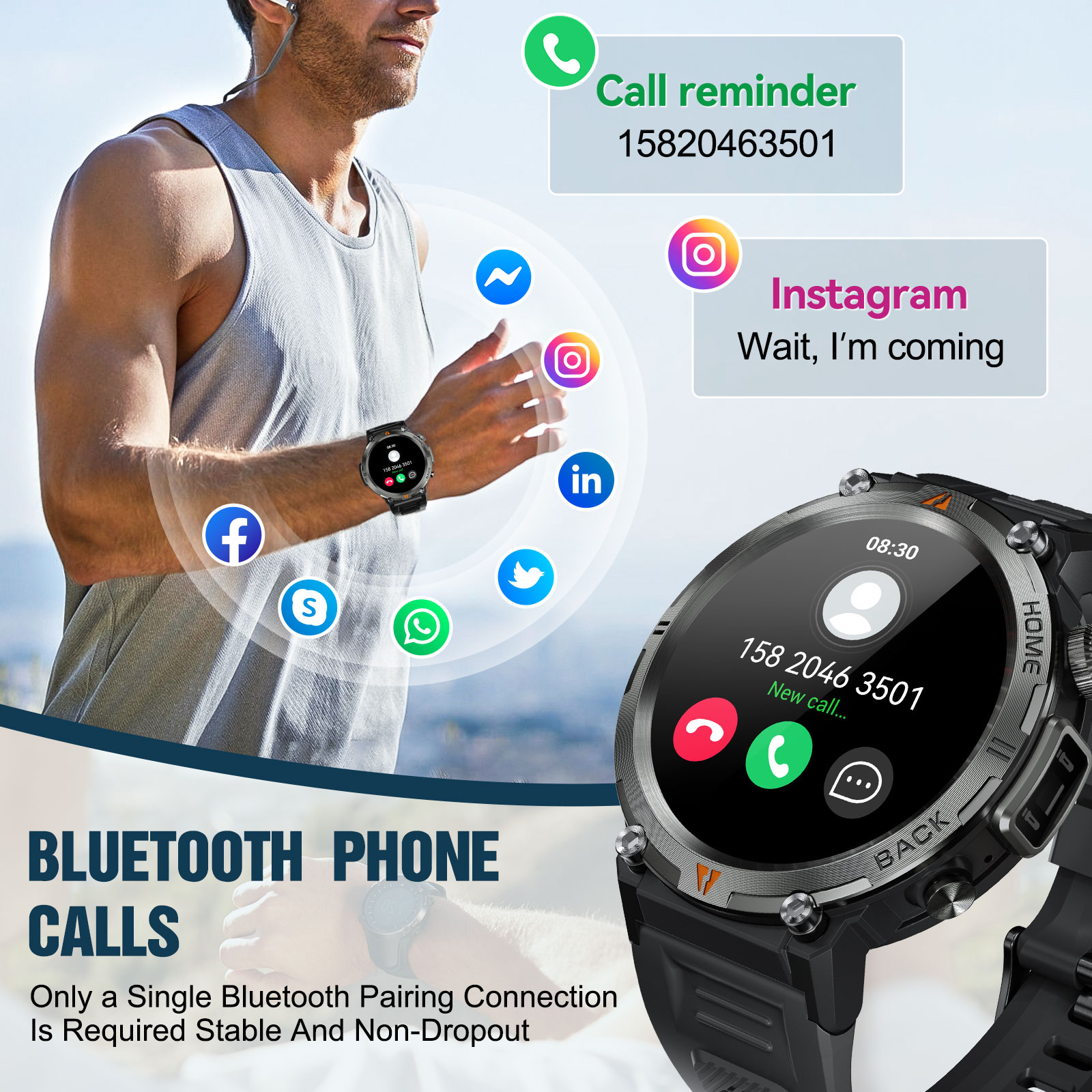 EIGIIS KE3 Chiamata Bluetooth  - Android Smartwatch Accessories recensione e prezzo